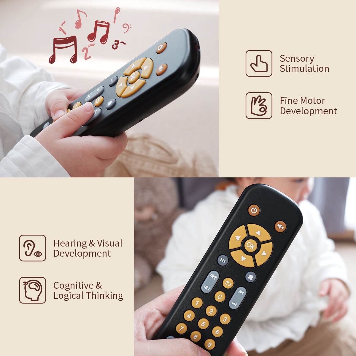 BABY TV REMOTE CONTROL TOY, BLACK
