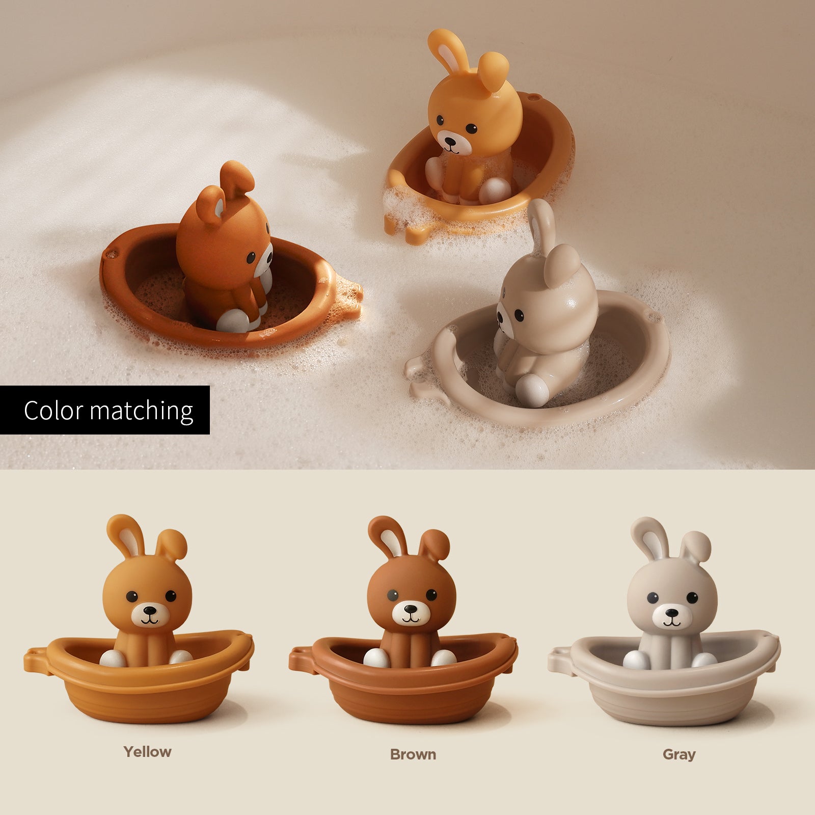 2-in-1 Stackable Boats & Bunny Puppets | 3 Pack
