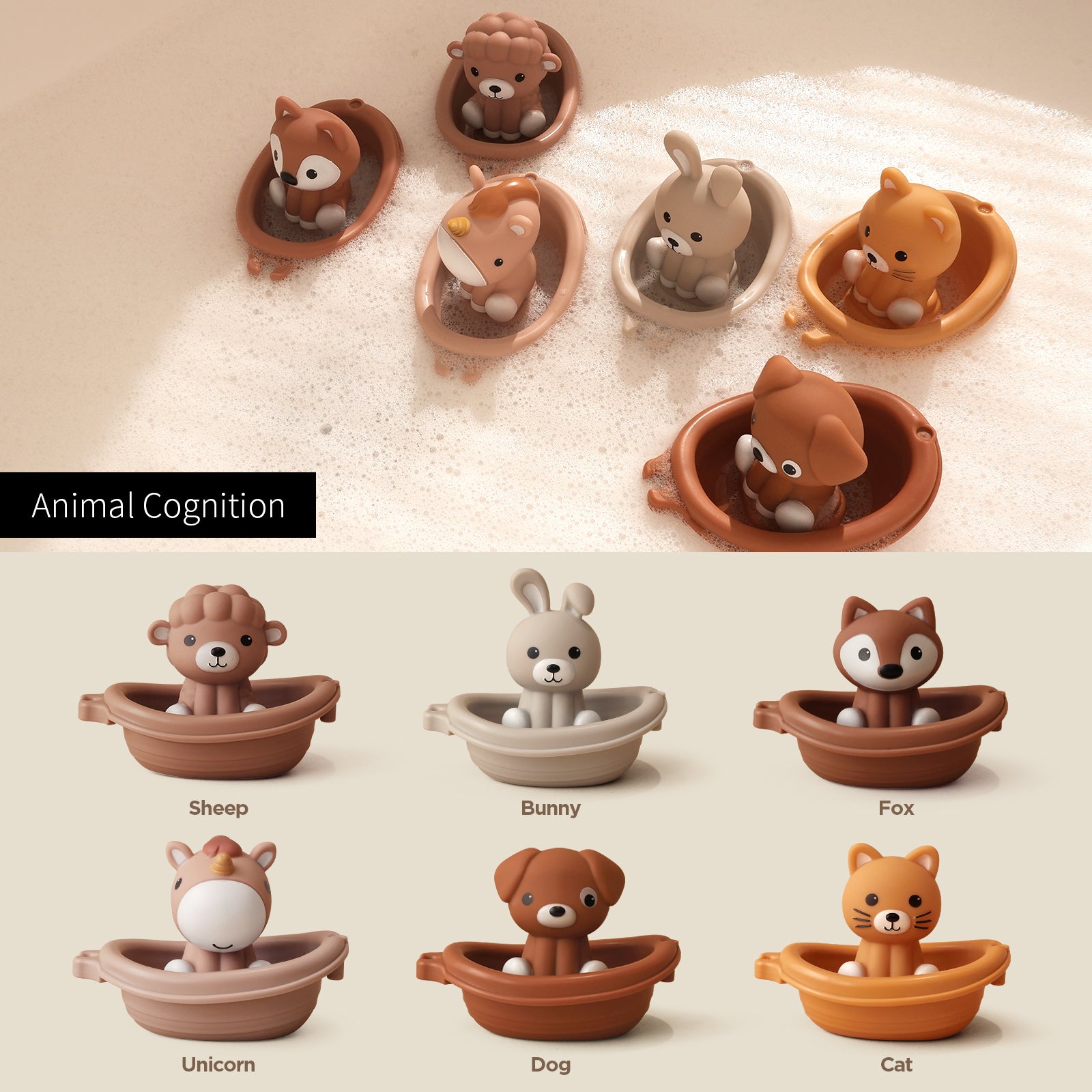2-in-1 Stackable Boats & Animal Puppets | 6 Pack