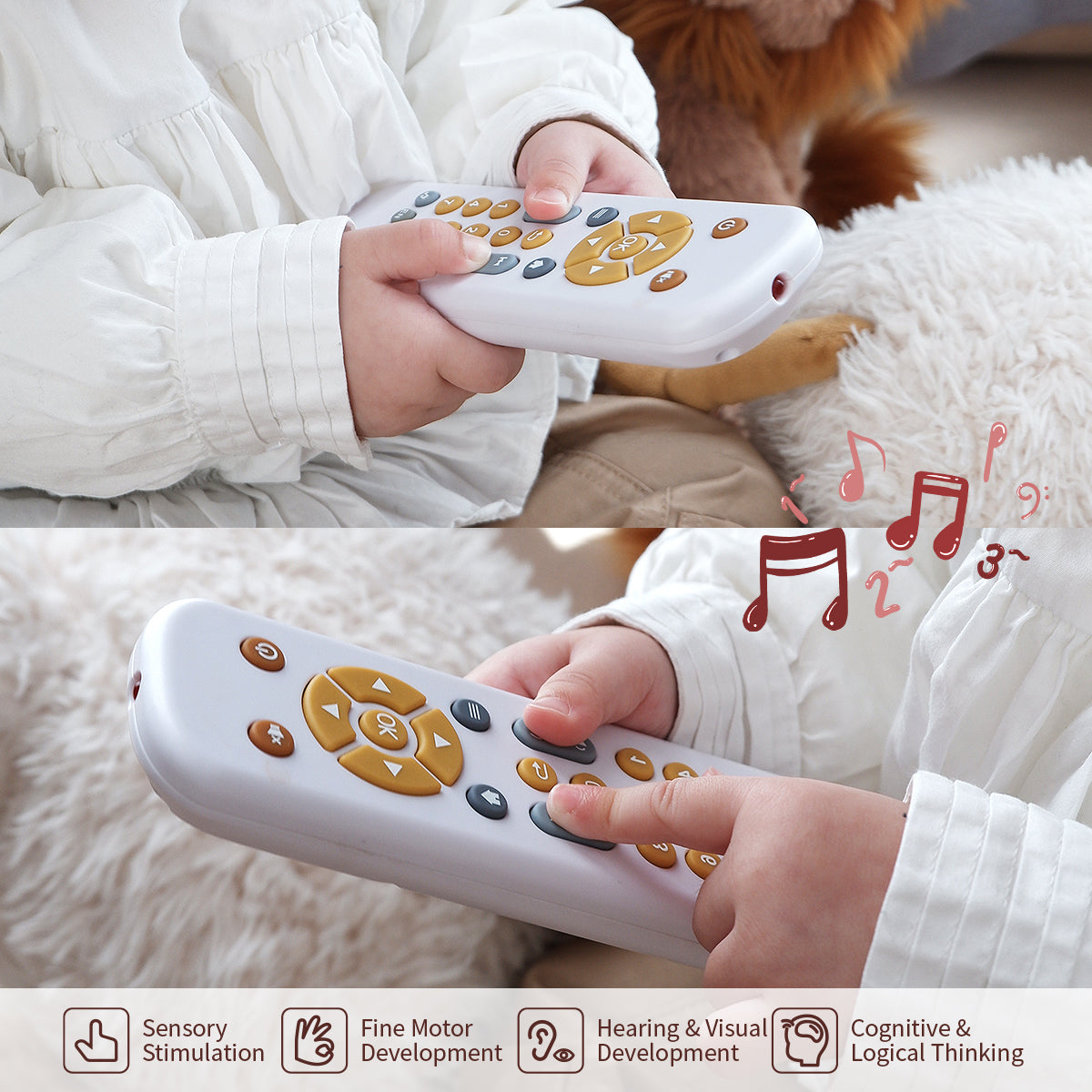 Trilingual Pretend Remote Control Toy | White