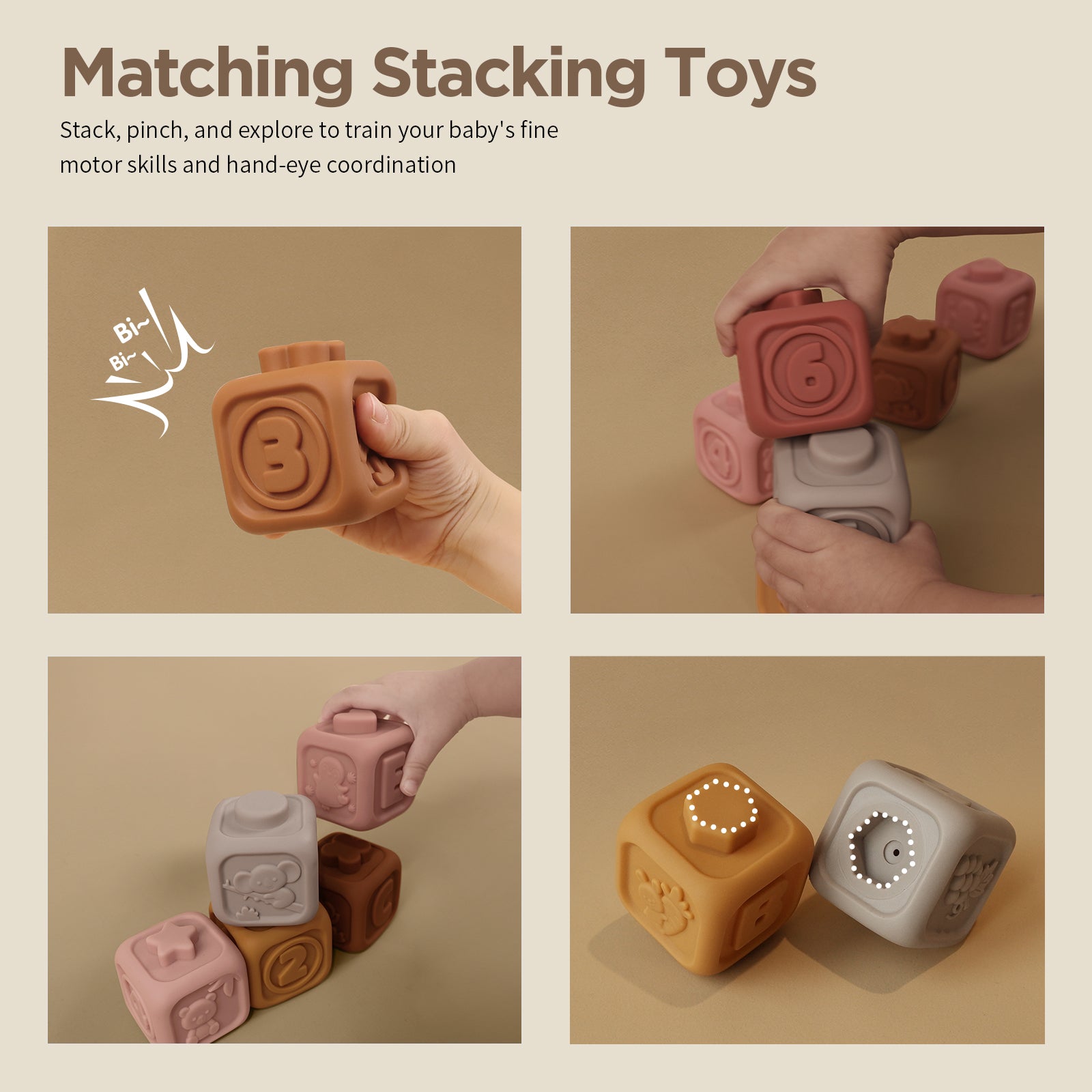 Nueplay Cube Puzzles, Match & Stack Blocks