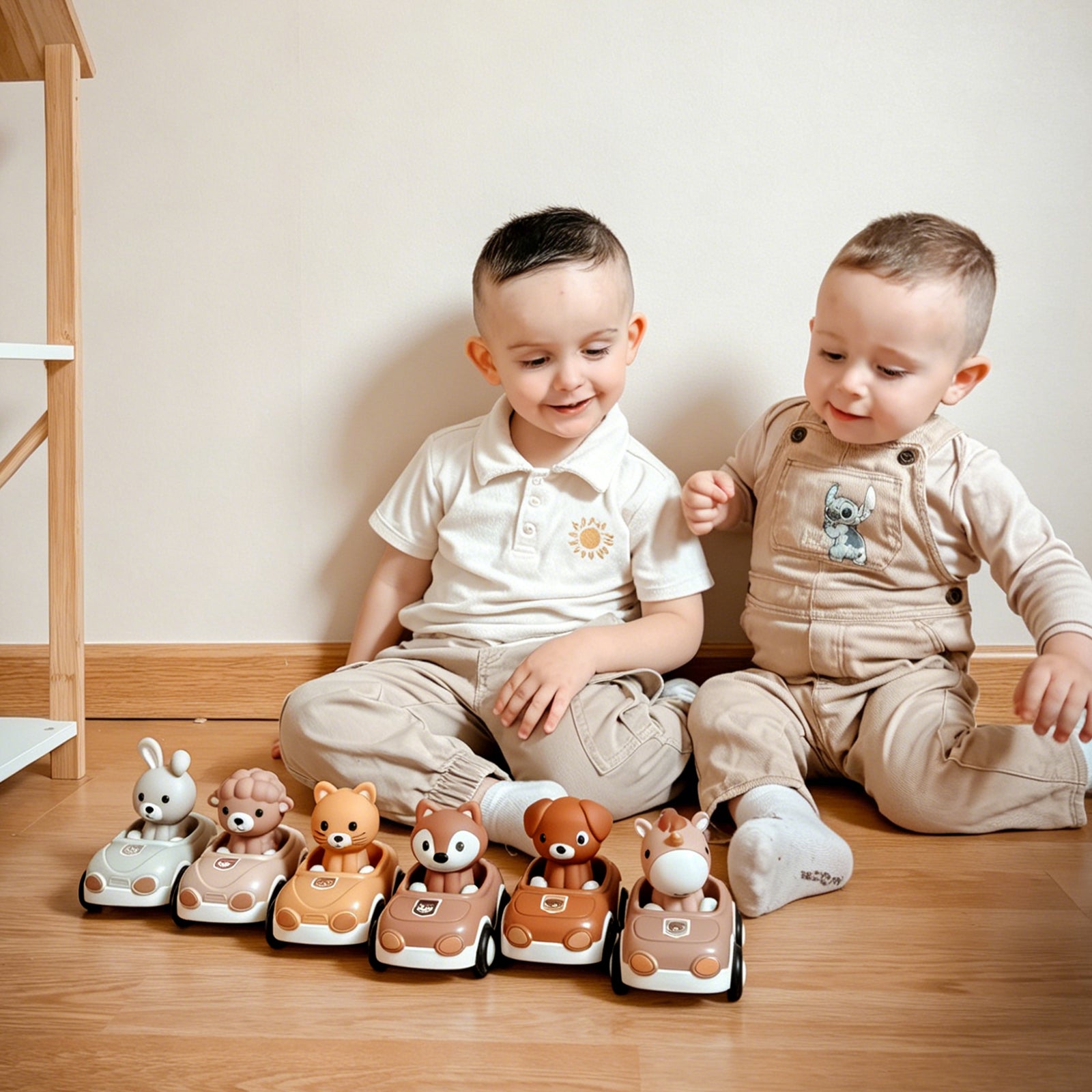 Animal Push & Go Vehicle Set | 6 Pack