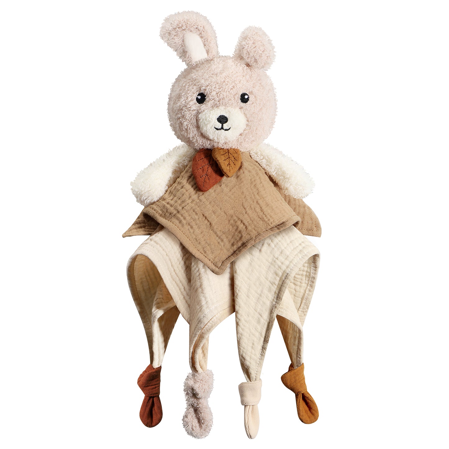 Beige Bunny Lovey Security Blanket