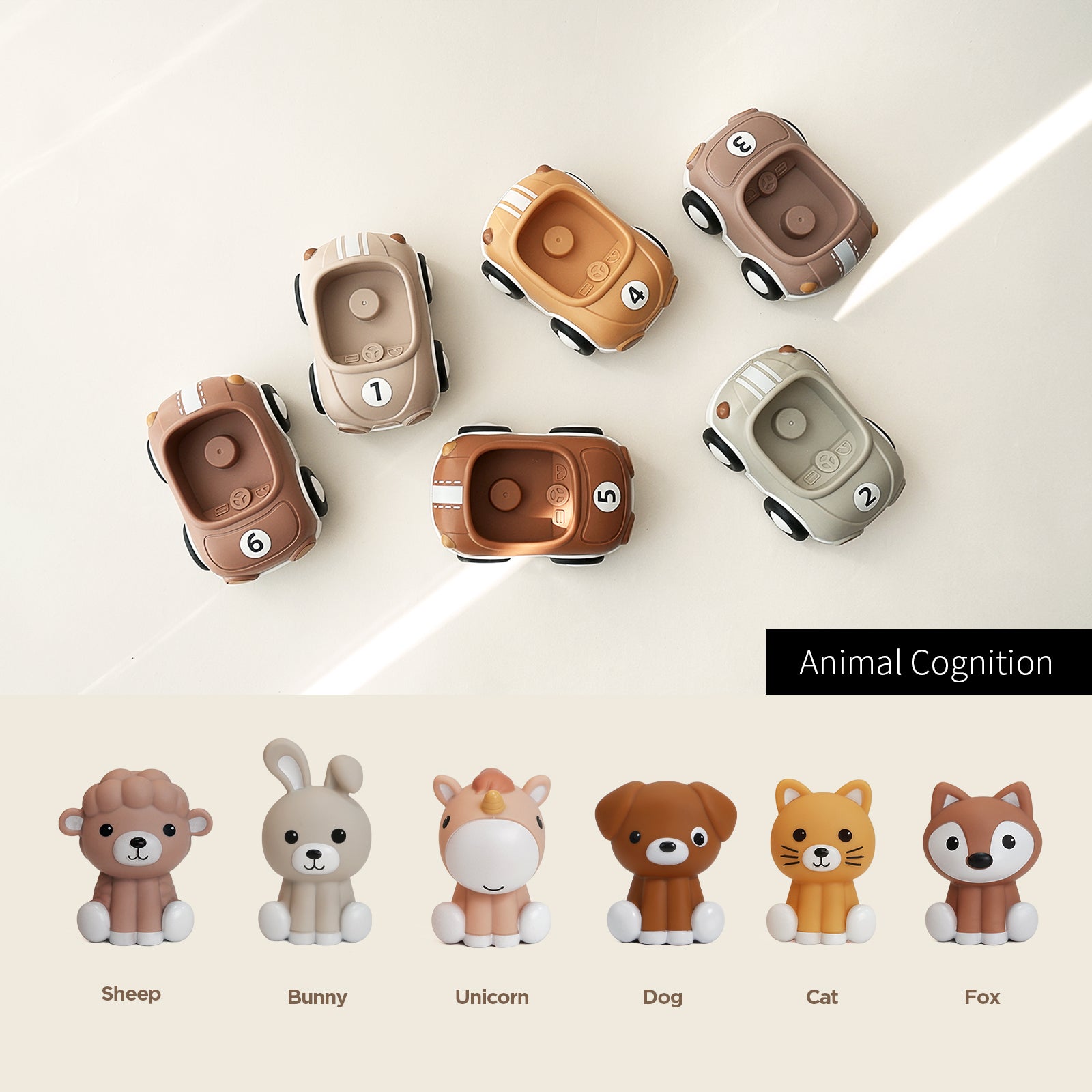 Animal Push & Go Vehicle Set | 6 Pack
