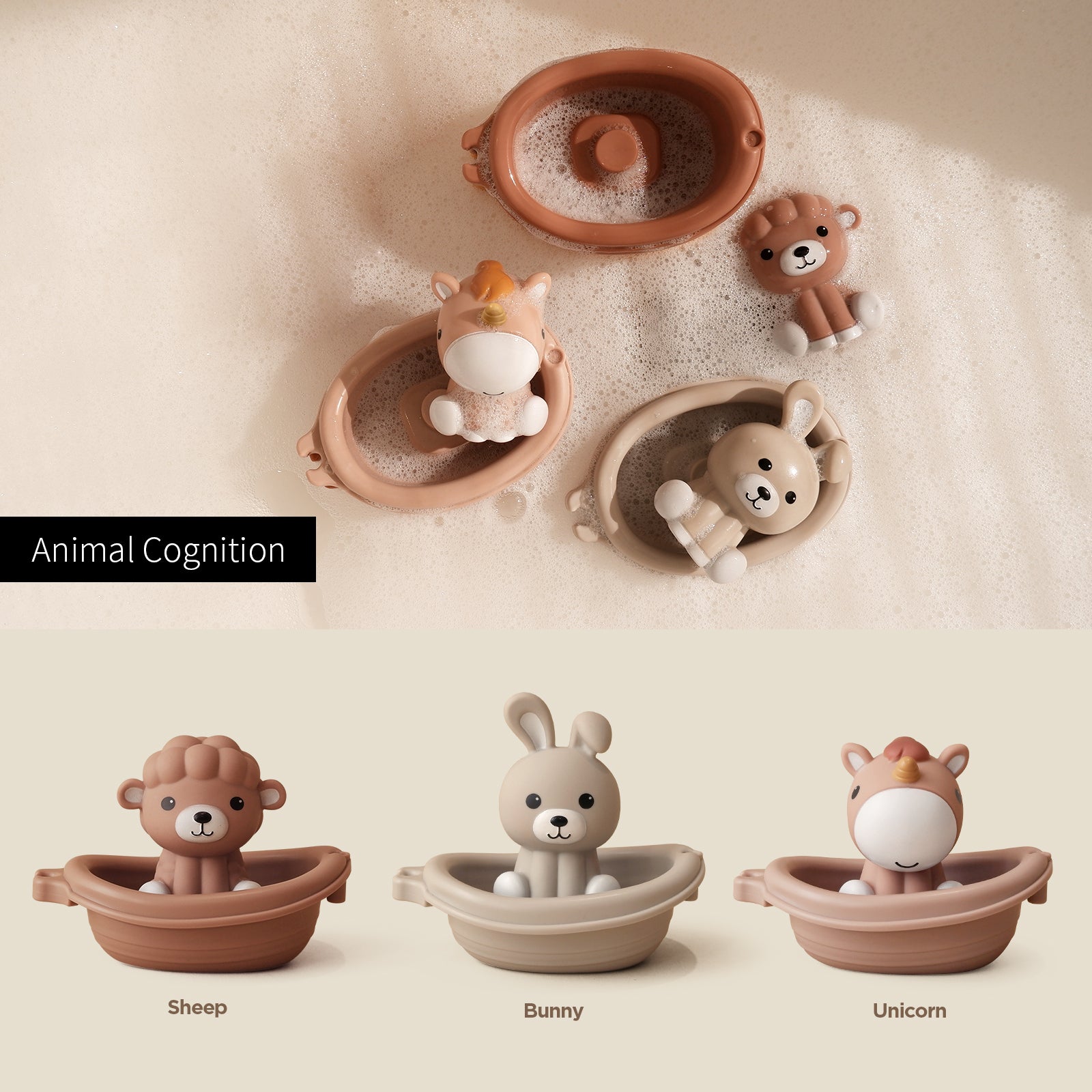 2-in-1 Stackable Boats & Animal Puppets | 3 Pack