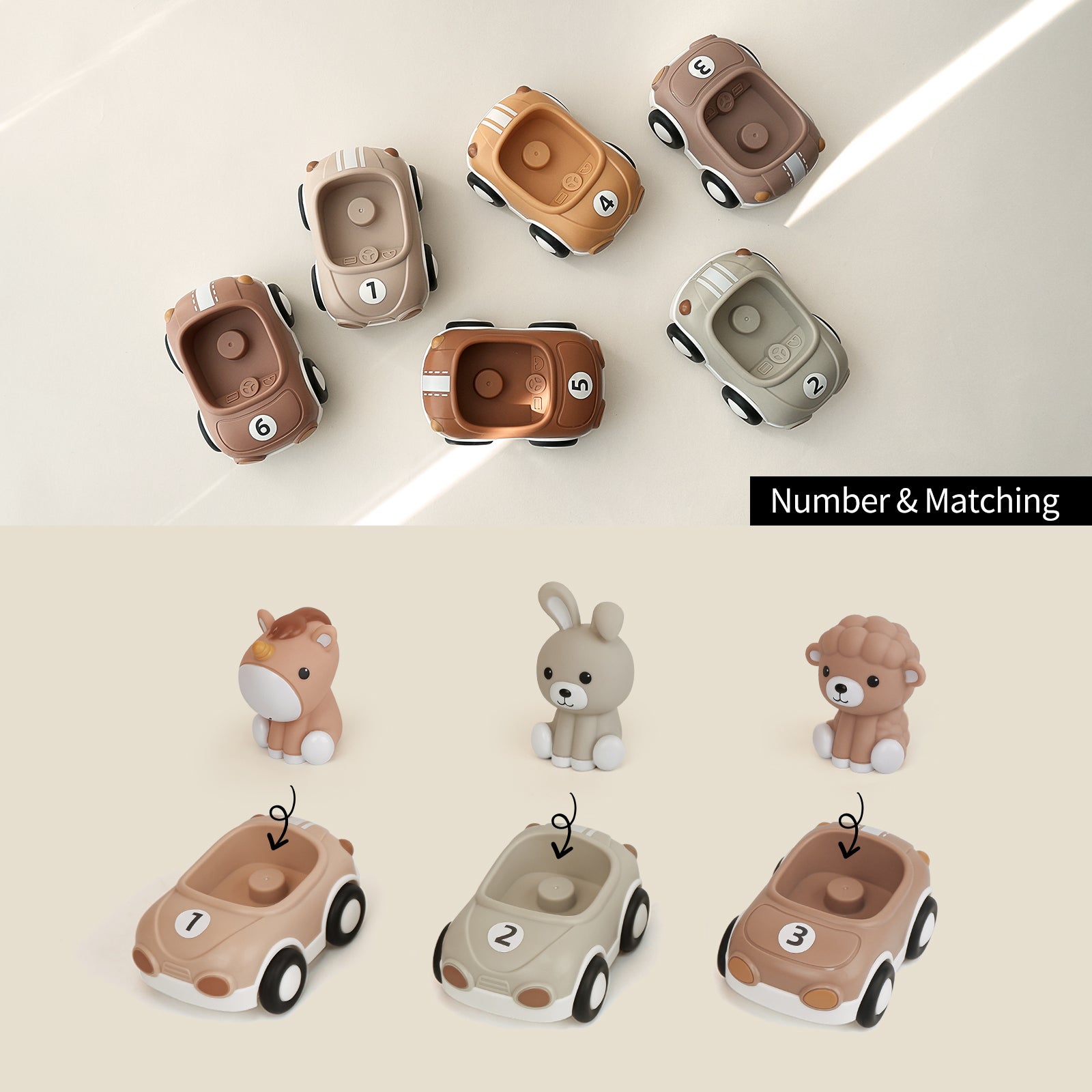 Animal Push & Go Vehicle Set | 6 Pack