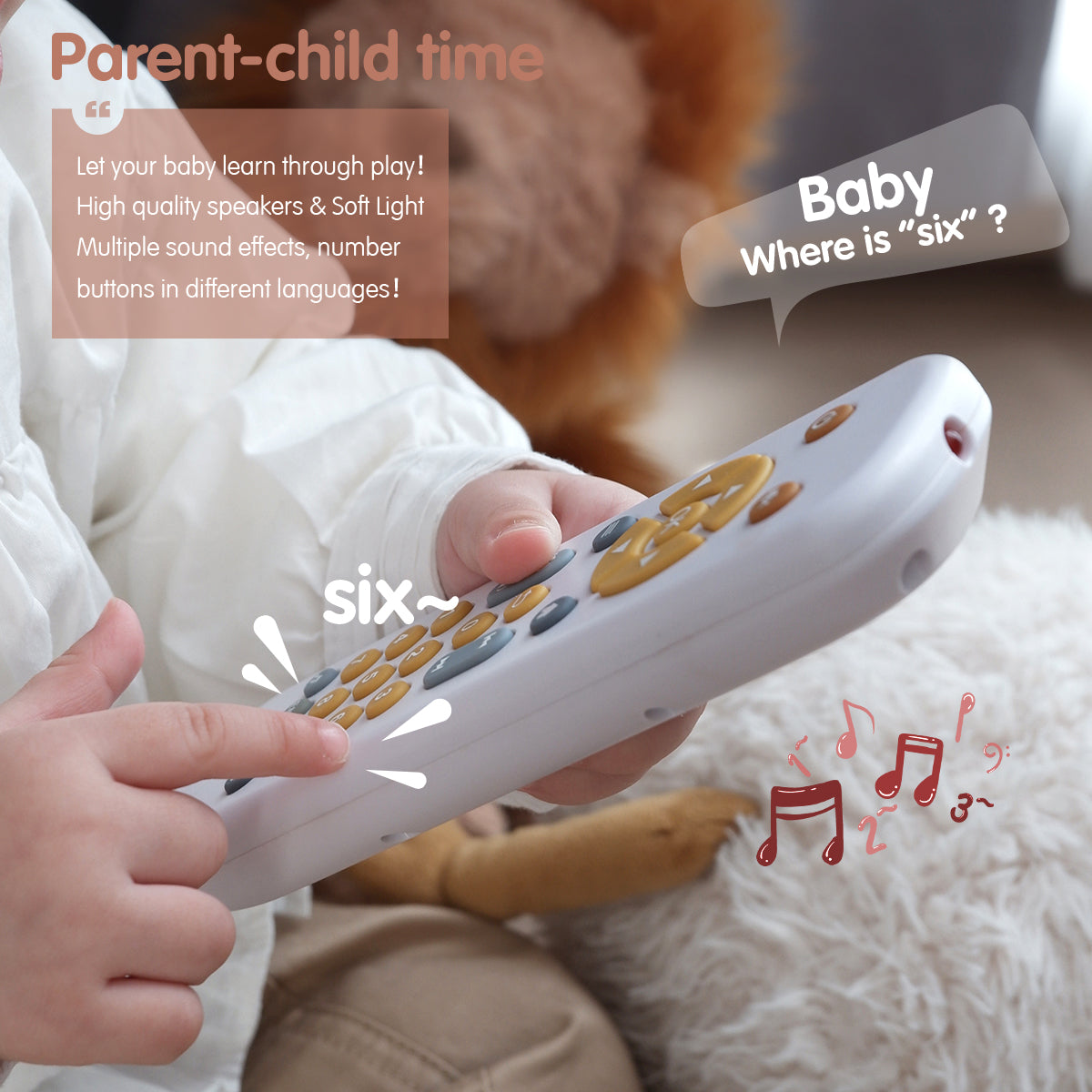 Trilingual Pretend Remote Control Toy | White