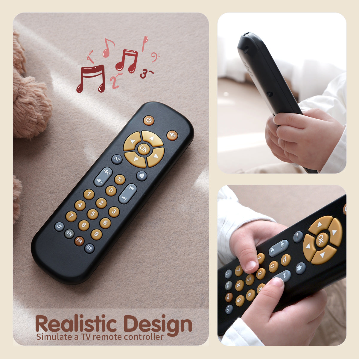 Trilingual Pretend Remote Control Toy | Black