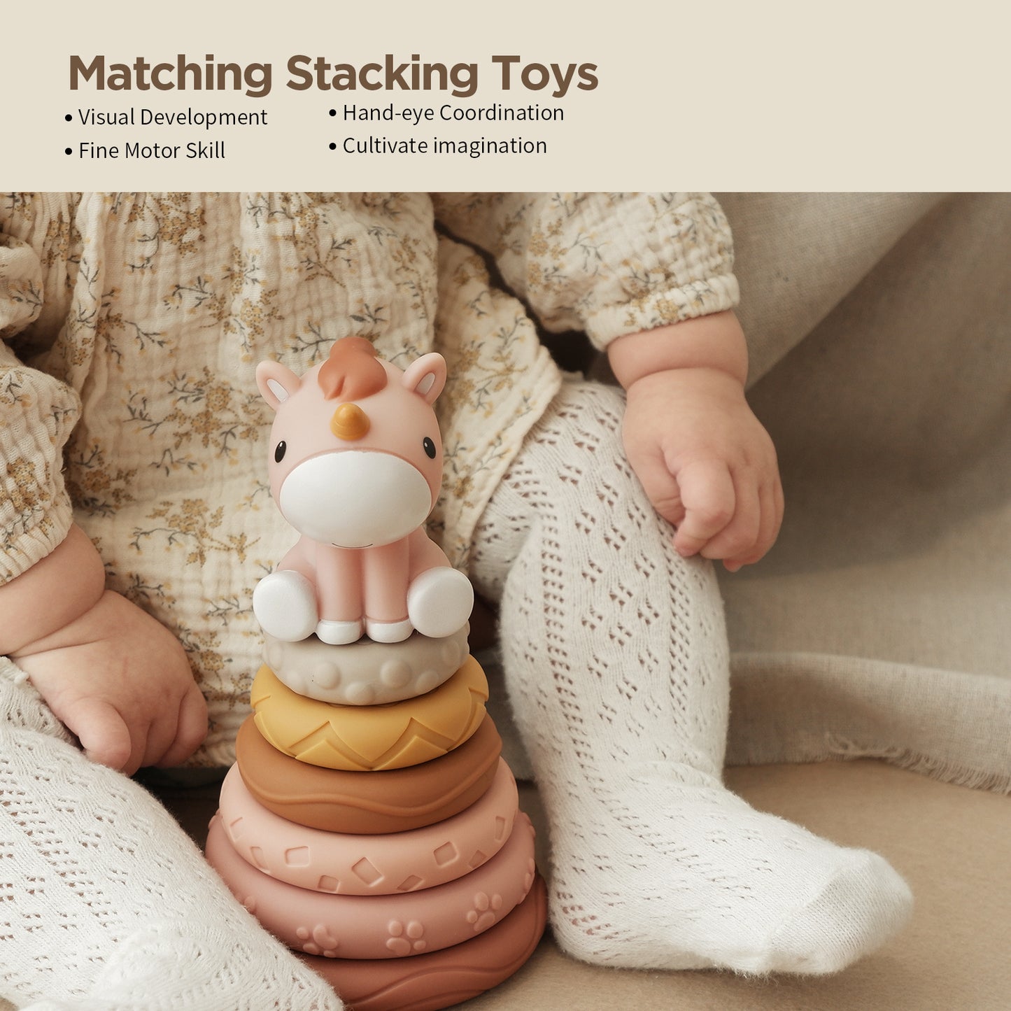 Nueplay 7-teiliges Stapel- und Nestspielzeug für Babys