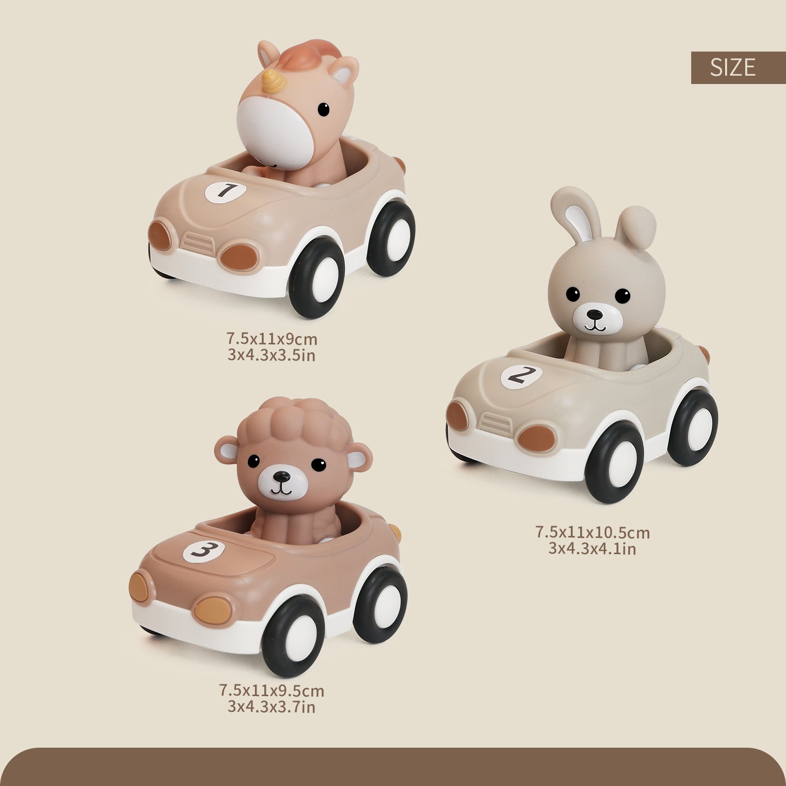 Animal Push & Go Vehicle Set | 3 Pack